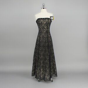 Vintage 90s Lace Maxi Dress Gown Jump XXS